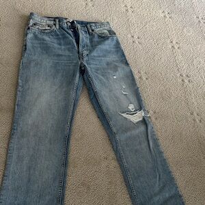 Re/Done Light Blue Distressed womens Jeans